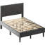 Lit double - Rangement pour tête de lit en lin, sans sommier tapissier, gris carbone, option de rangement sous le lit-1636235732-1636235739