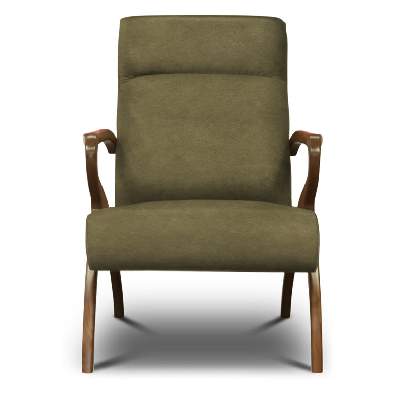 Adele Leather Armchair, Ash Verdecca Genuine Leather, Espresso