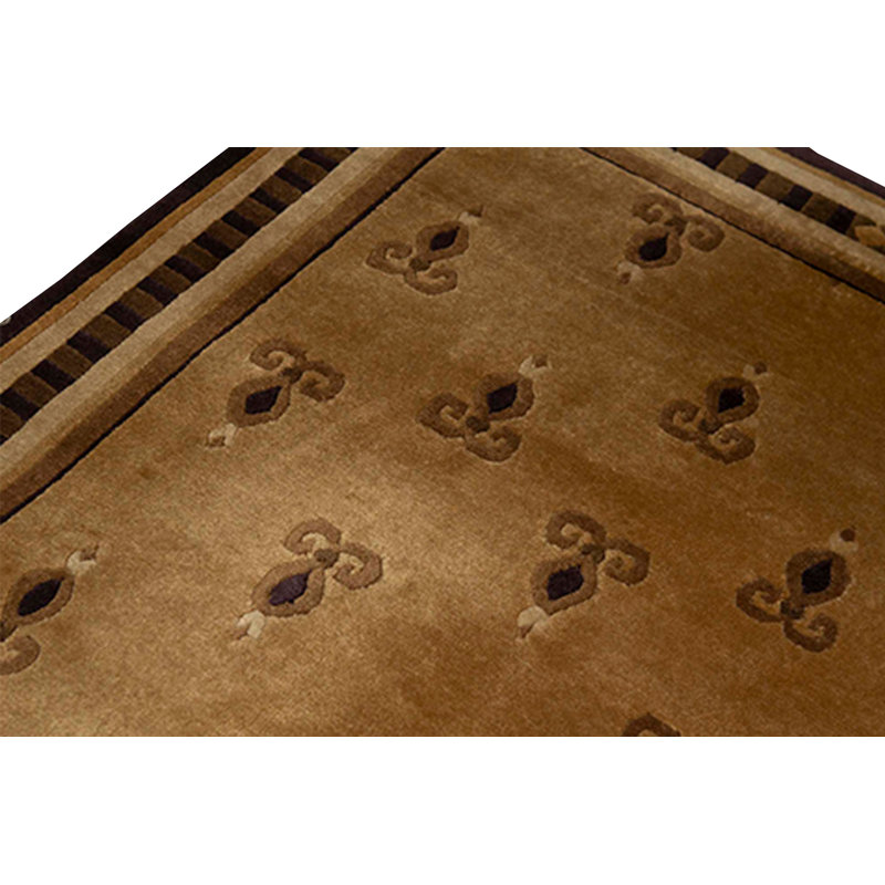 Hand-Knotted High-Quality Beige and Black Area Rug