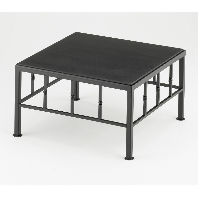 Iron Square Riser With Bamboo Top, Slate