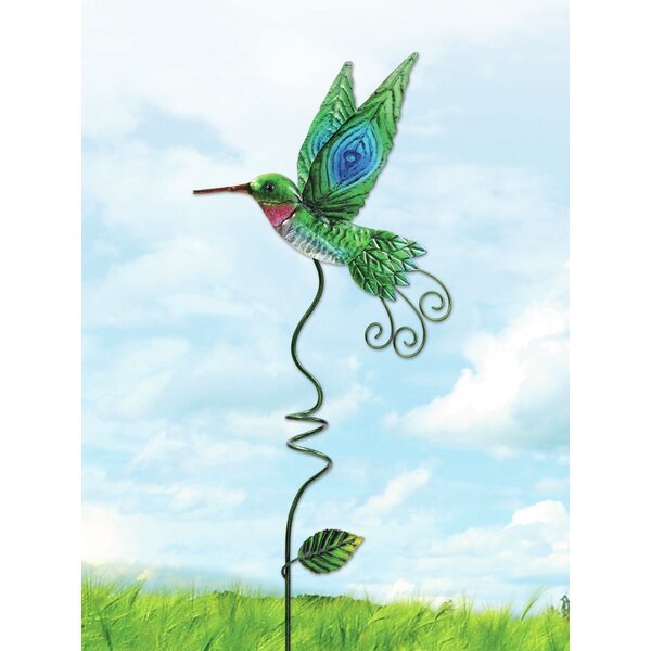 Solar/Battery Powered Flying Wobble Fluttering Hummingbird Butterfly for Garden Yard Plants Flowers Patio Landscape Outside Ornament Decor Color