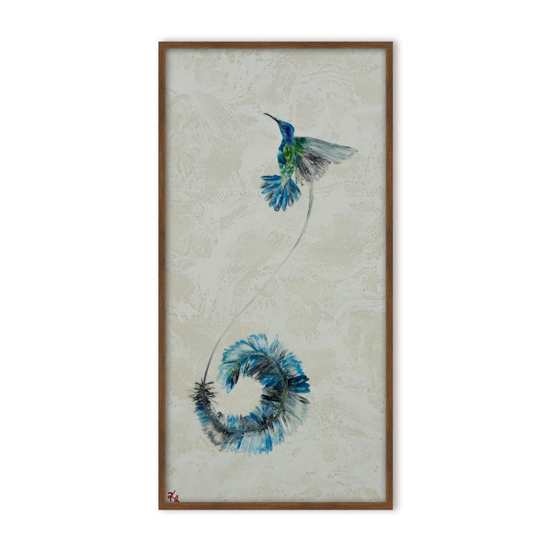 Nature Inspired "Feathered Symphony" Canvas Wall Art By Karen Biery, 24" H x 12" W, Framed Print, Gold