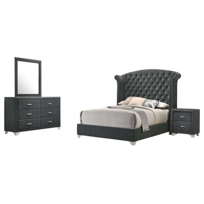 Kennedy Grey 4-Piece Queen Bedroom Set