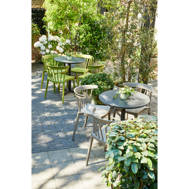Bliss Stacking Patio Dining Side Chair, Taupe