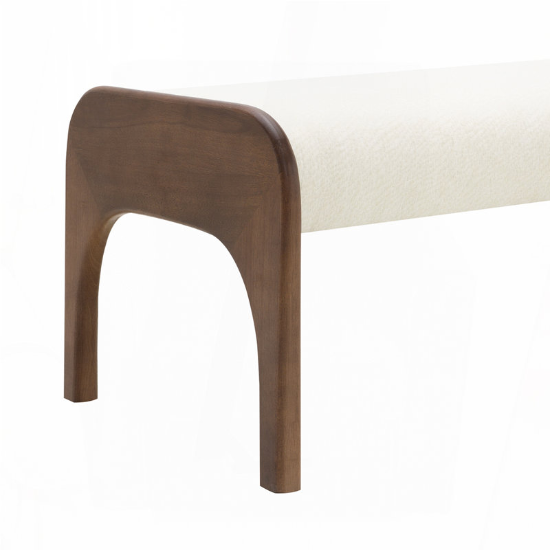 50.25 Inch Upholstered Long Bench, Beige