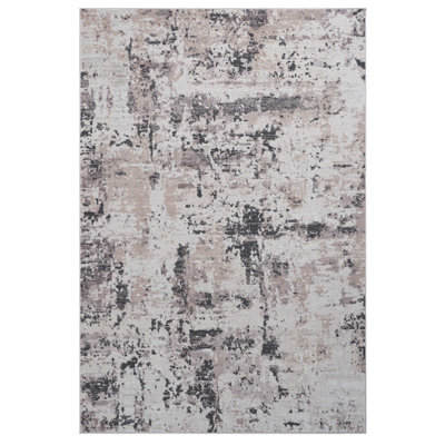 Cream/brown Area Rug - Non-shedding, Stain , Adds Elegance To Living Room, Bedroom, Dining Room Non-shedding In Abstract Ideal For Interior Decoration Scheme