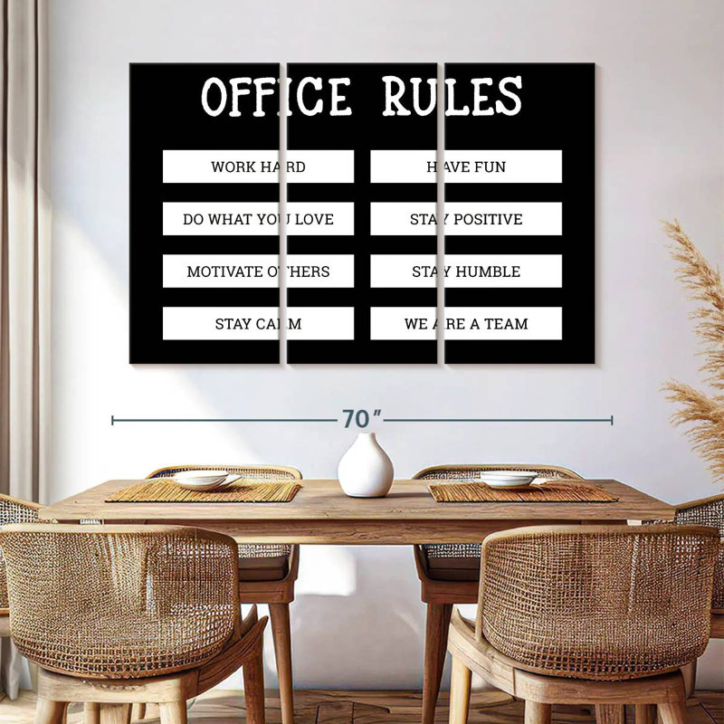 Tergel Office Rules, 28" H x 45" W