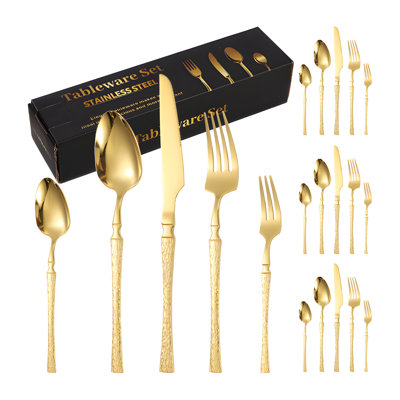 24-Piece Stainless Steel Cutlery Set With Steak Knives, Elegant And Durable Dining Utensils For Everyday Use