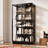 72.8 In. H Black Curio Display Cabinet With Sliding Glass Doors & 3-Color Led Lighting Glass Shelf Storage