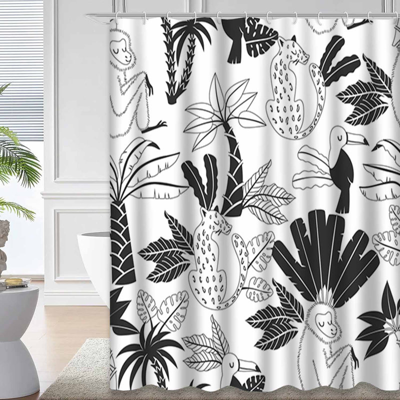 Rideau de douche imperméable avec 12 crochets, L 72 po x l 78 po
