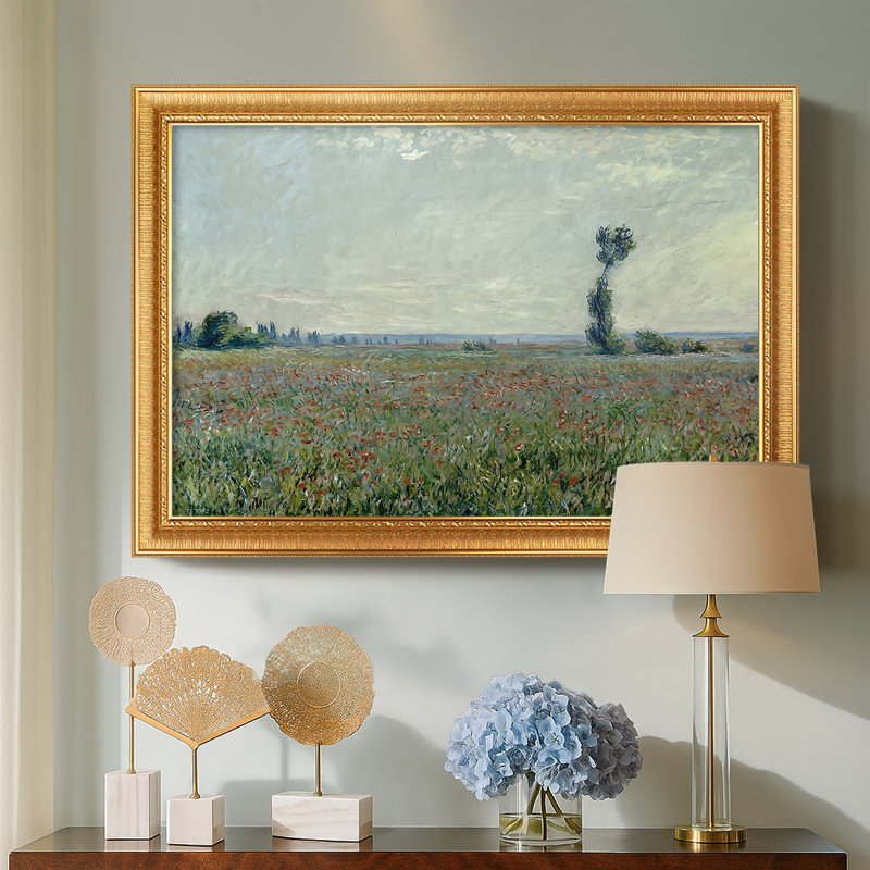 Coquelicot, 1881 - Claude Monet - Toile encadrée sur mesure, 31X45, Ornate Venetian Gold, No