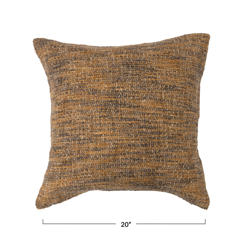 Cotton Blend Boucle Pillow Cover Only, Brown 
