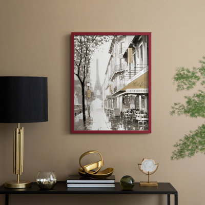 «Stroll Through Paris I», reproduction encadrée - bois massif