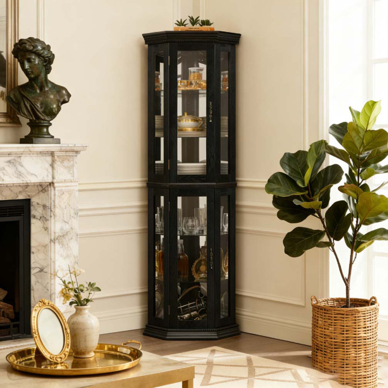 Vitrine de coin lumineuse, Noir