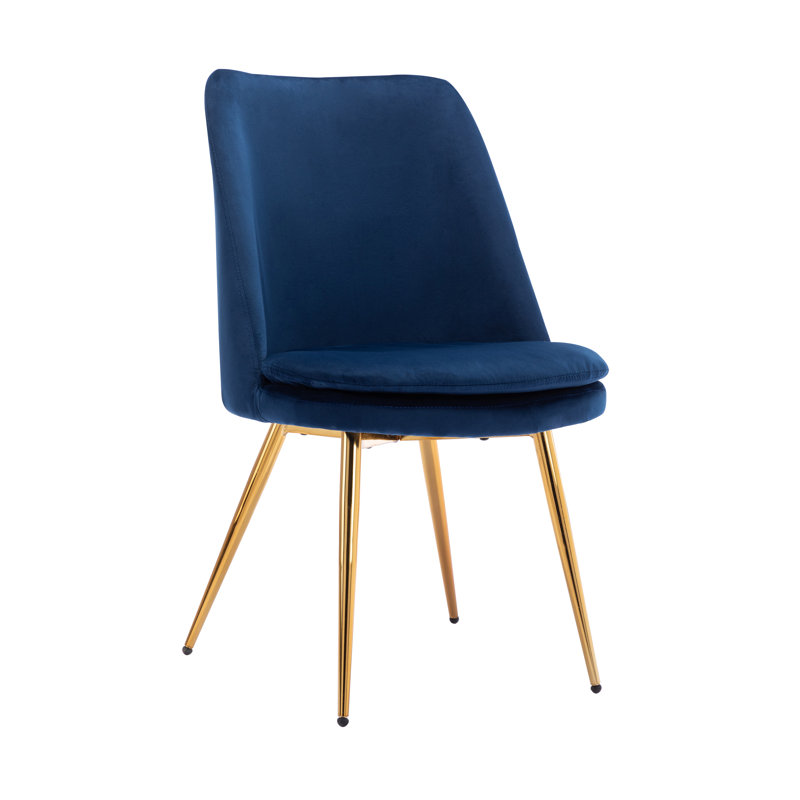 Chaise d'appoint rembourrée en velours Hadleigh, Bleu