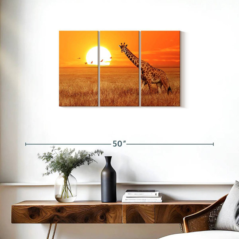 Big Sunset Giraffe, 20" H x 33" W