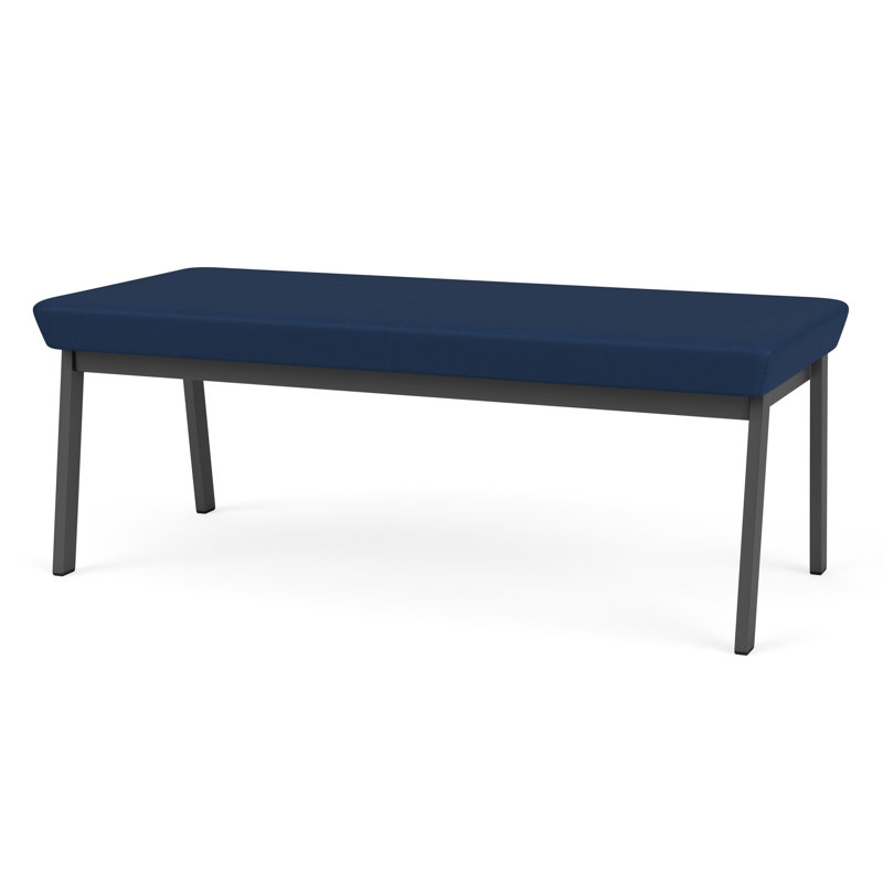 Banc en métal Newport, Gris anthracite, Bleu impérial Patriot Plus - vinyle facile à net