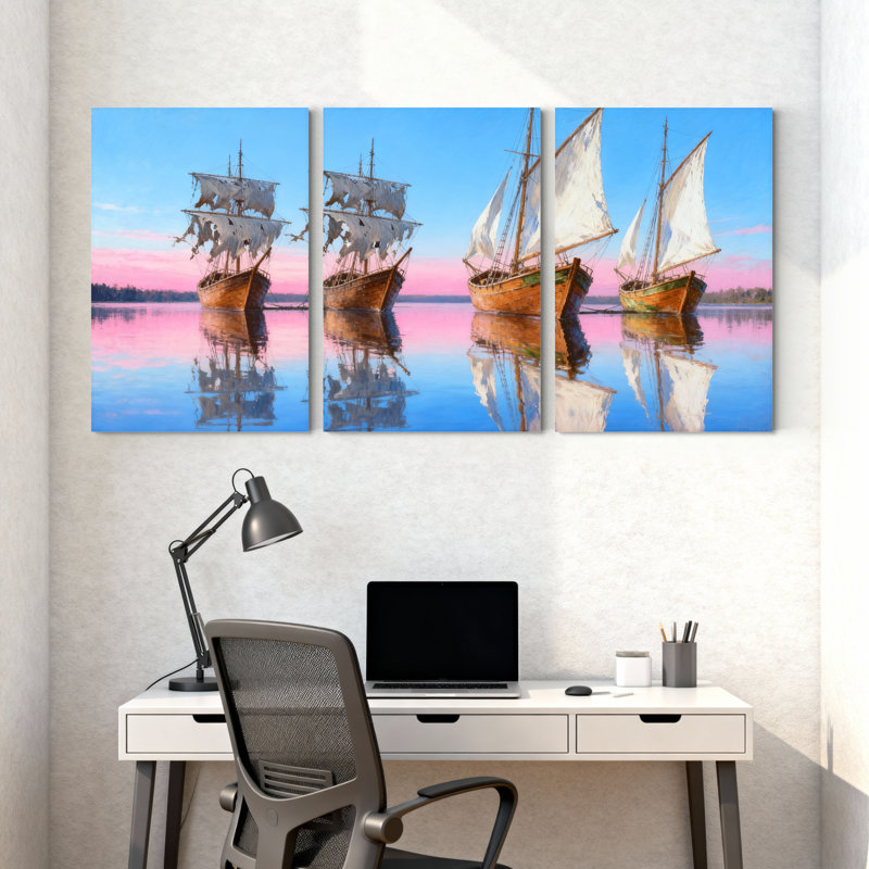Ensemble de 3 impressions sur toile nautiques, H 18 po x l 36 po