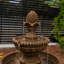 Fontaine solaire XBrand 99 cm (39 po), 2 niveaux, pour extérieur, en résine imitation pierre de sable, avec panneau solaire et pompe solaire pour la décoration de la maison, du jardin et de la cour.-1878219034