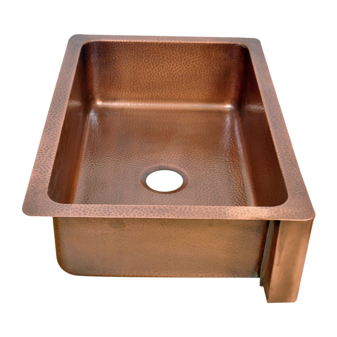 Borough Wharf Landes 550mm W Single Bowl Copper Kitchen Sink 0