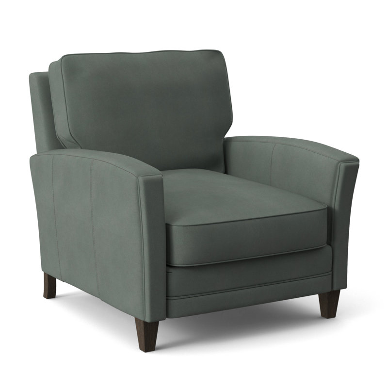 Zion Armchair, Cobblestone, Aline Fumo Genuine Leather