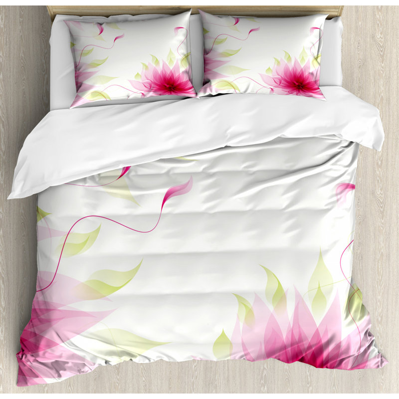 Cottage Americana Polyester Floral Duvet Cover, Queen Duvet Cover + 2 Standard Shams