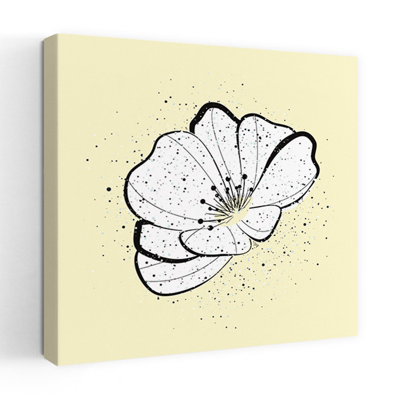 Modern Splatter Flower Abstract Contemporary Elegant Flower Nature Wall Art Print, 81.28cm H x 81.28cm W