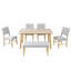Ensemble de table de salle à manger 6 pièces, table de salle à manger rustique de style campagnard avec 4 chaises rembourrées et banc, ensemble de table de salle à manger en bois massif pour 6 personnes (assemblage facile, bois naturel délavé)-614375255