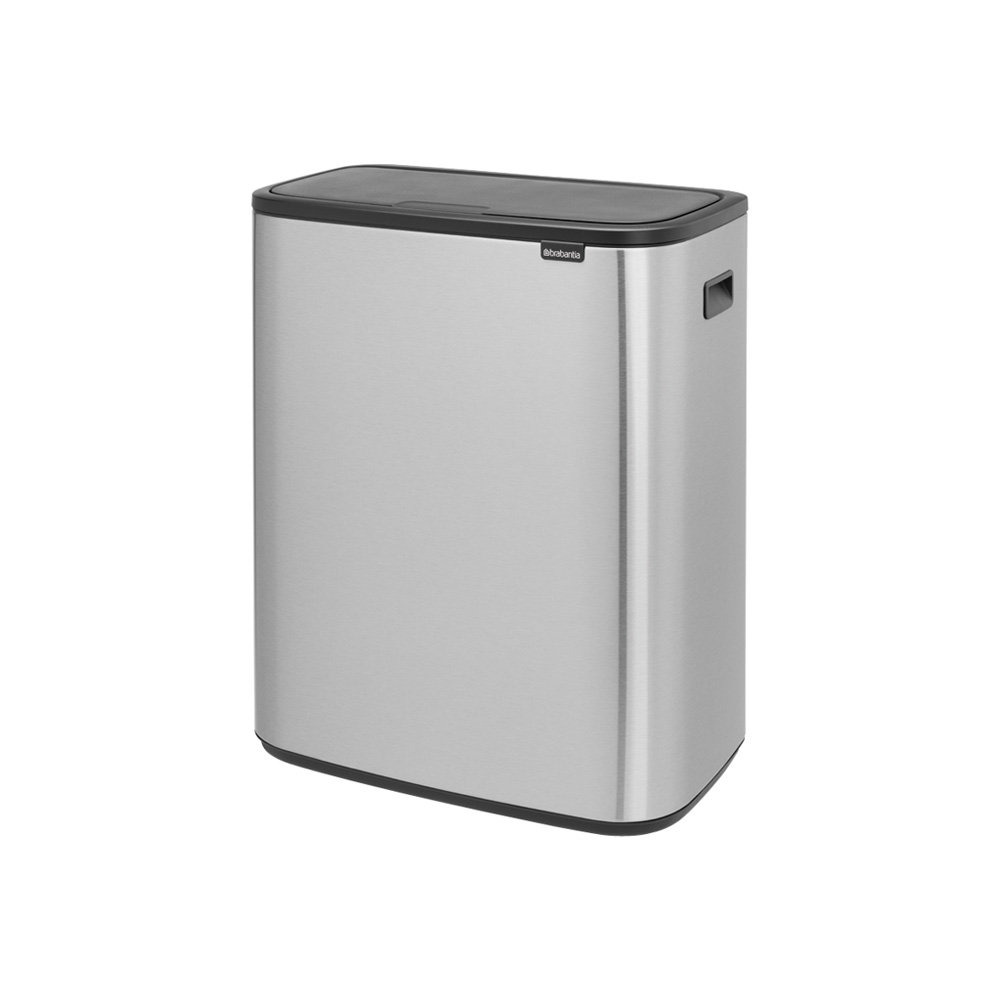Brabantia Bo Touch Top Dual Recycling Can, Matte Steel Fingerprint Proof