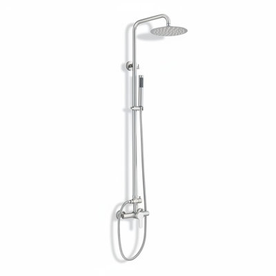 8" Rain Shower System with Handheld, Outdoor Wall Mount Shower Kit