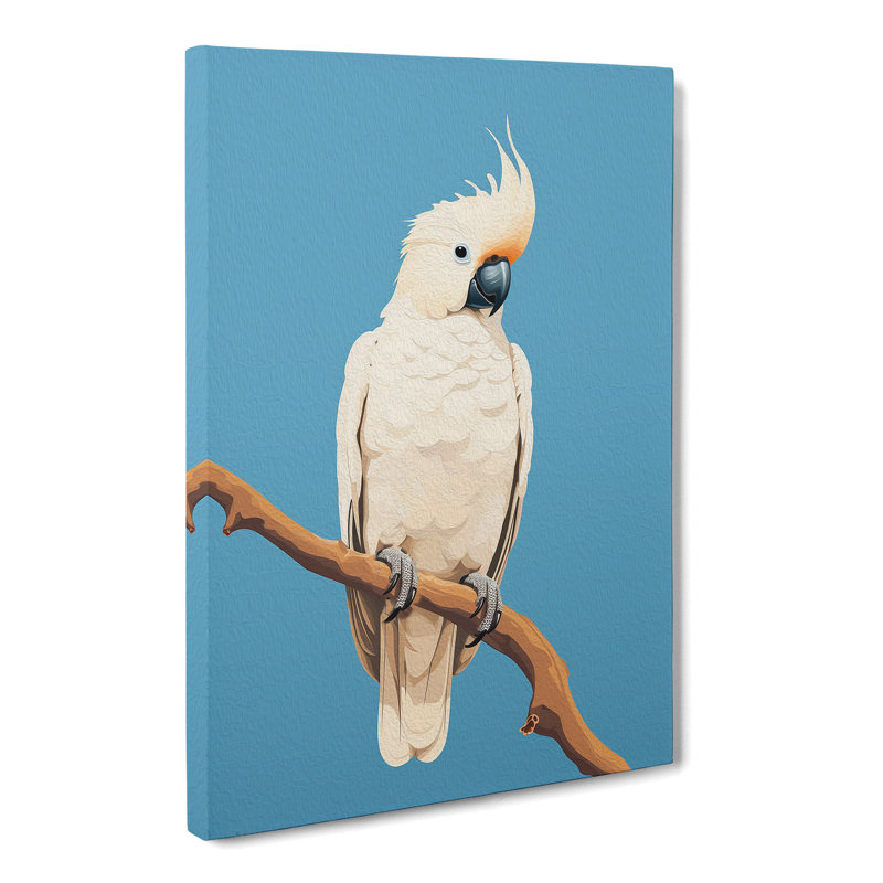 Cockatoo Minimalism - No Frame Print, 50cm H x 35cm W x 3cm D