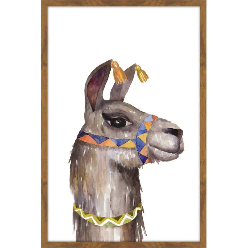 Llama Party - Single Picture Frame Print, 46cm H x 30cm W