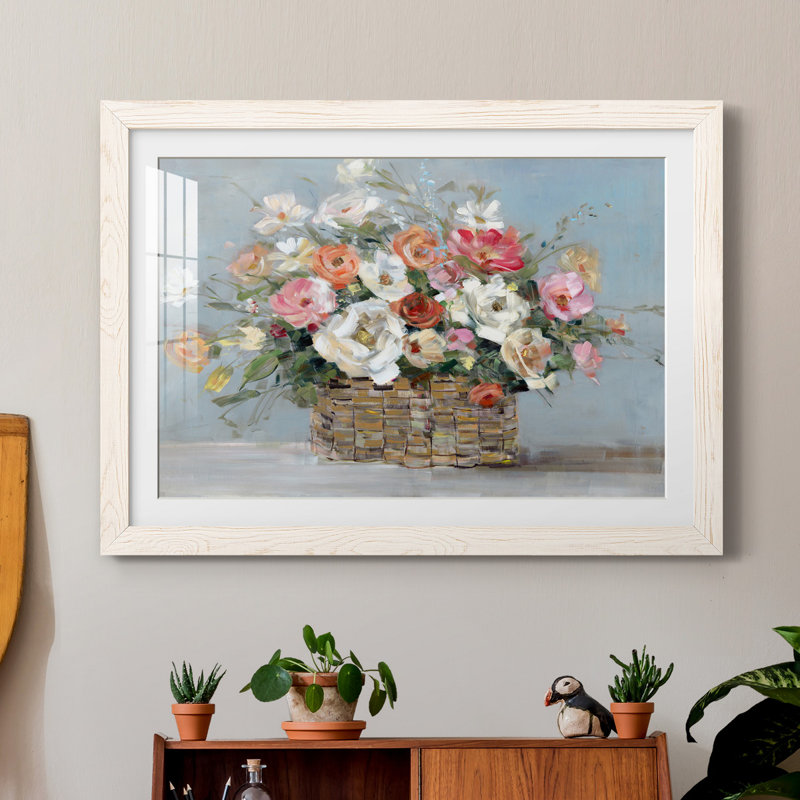 «Flower Market Fresh» par J Paul, reproduction d'art sur papier encadrée, H 31,5 po x l 23,5 po x P 1,5 po, Blanc