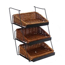 Winston Porter Stella 3 Tier Standing Wicker Storage Rack, Hand-Woven  Rattan Organizer Basket Indoor/Outdoor, in Brown & Reviews