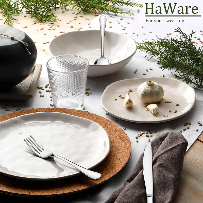 Service de vaisselle 40 pièces pour 8 personnes, couverts en acier inoxydable, vaisselle de qualité alimentaire, ensemble d'ustensiles de cuisine pour la maison, cuillère à couteau fourchette incluse, miroir poli