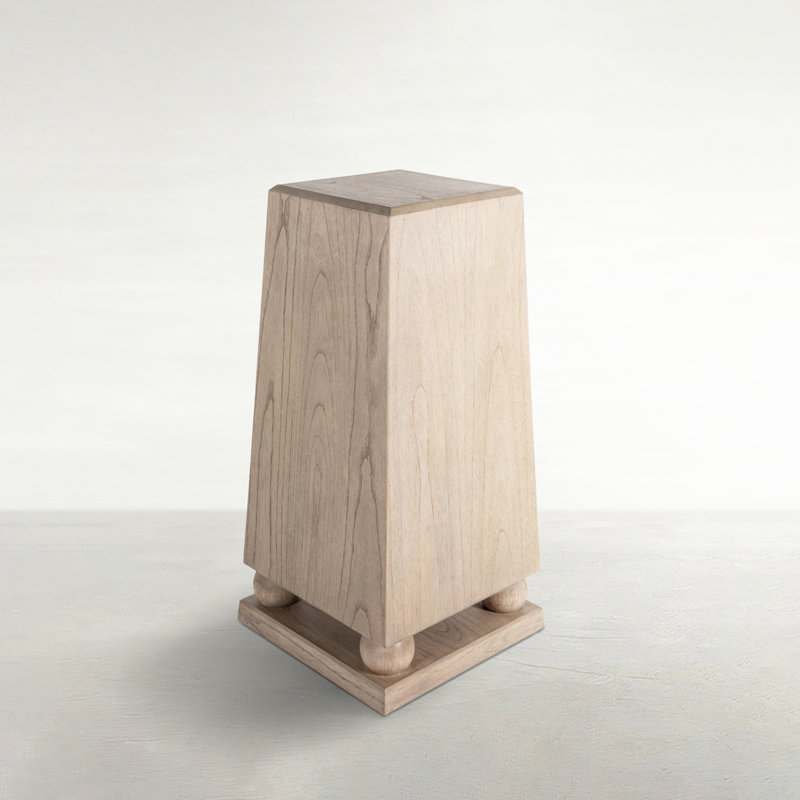 Chess Solid Wood Pedestal End Table