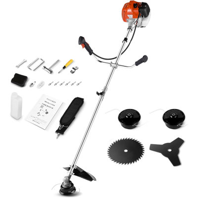 58cc Gas Powered Brush Cutter, 4-in-1 2-Cycle Weed Trimmer with 18.5" Cutting Path and Detachable Heads