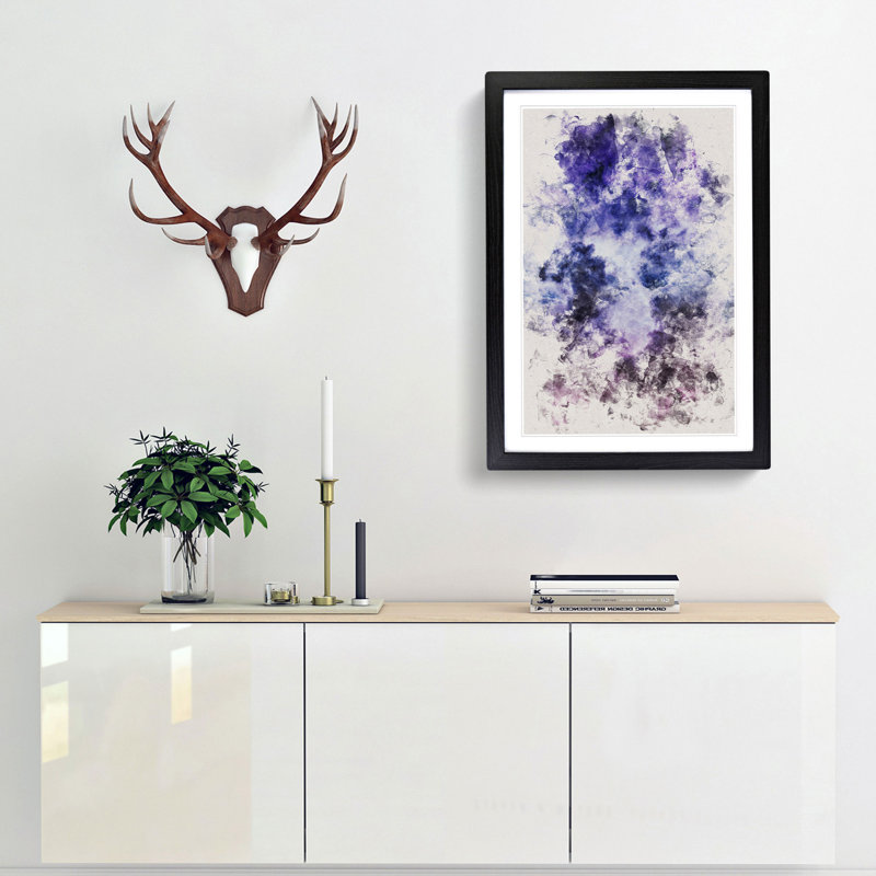 Purple Clouds - Picture Frame Painting Print, 45cm H x 33cm W x 2cm D, Black Framed