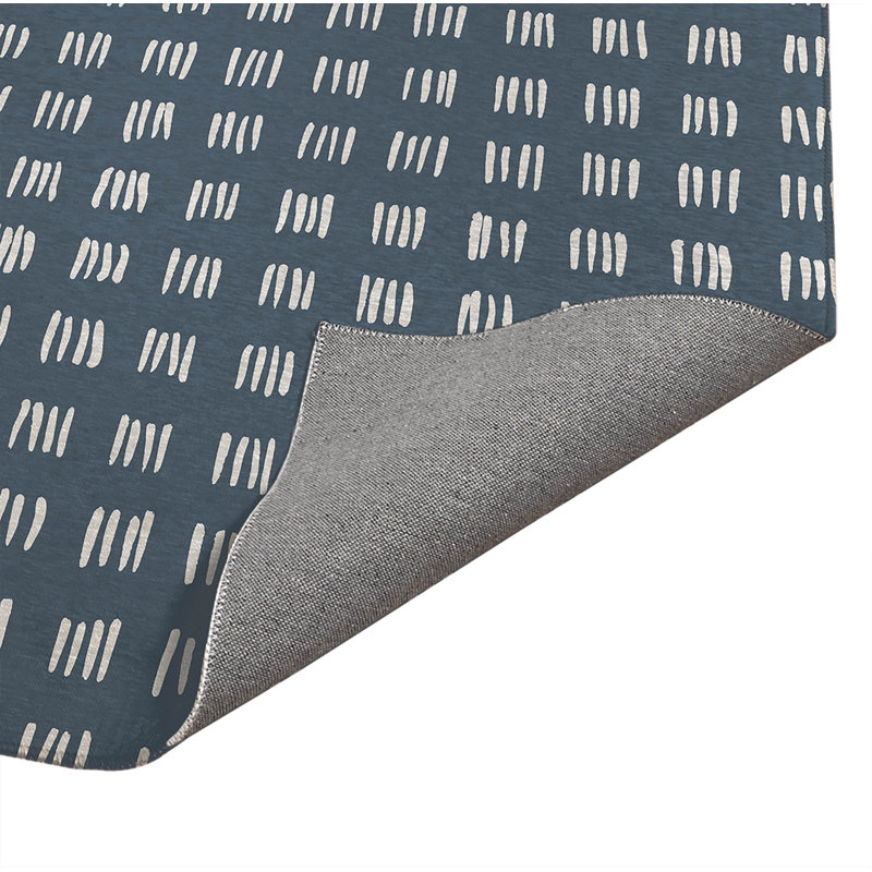 Tapis de cuisine antidérapant Dash, Bleu, Rectangle 5 pi x 7 pi