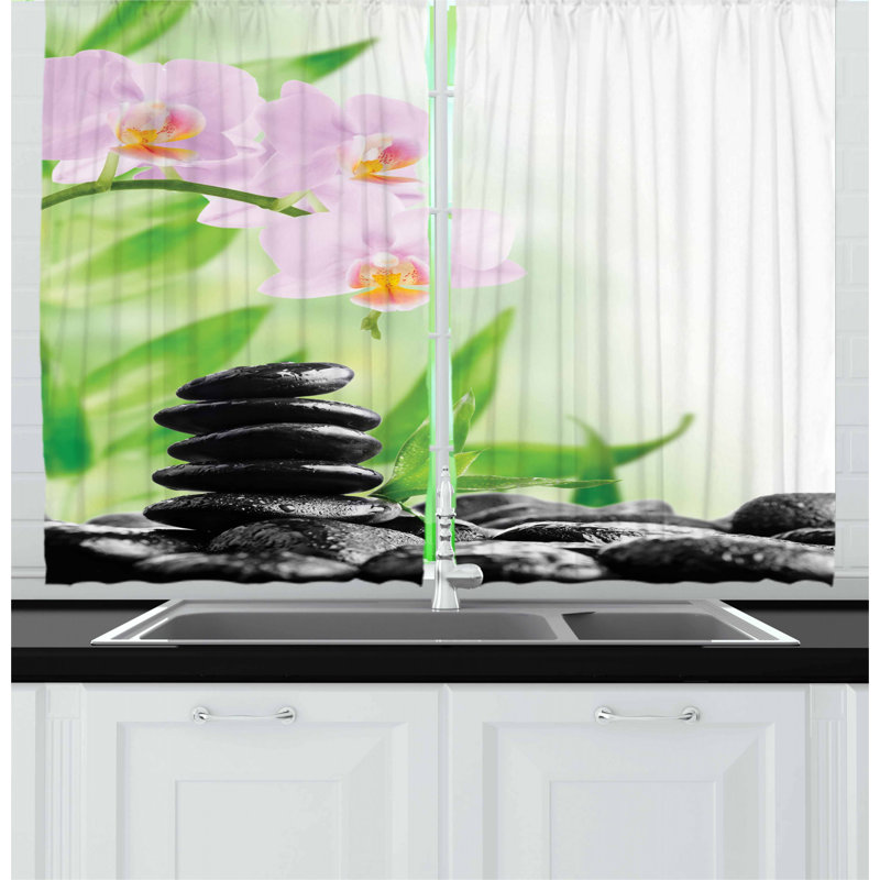 Floral Pointed Kitchen Curtain