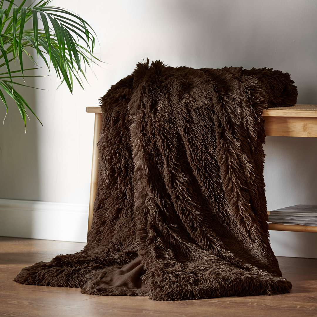 Catherine Lansfield Unisex Chocolate Extra Large Cuddly Faux Fur Family Size 245X280cm Large Blanket Throw In | Size: 150Cm X 200Cm - Image 6