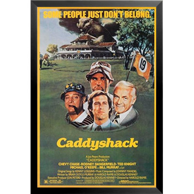 « caddyshack 1980 movie comédie classic chevrolet chase rodney’s dangerfield ted knight michael o’keefe bill murray golf course country club », publicité rétro encadrée