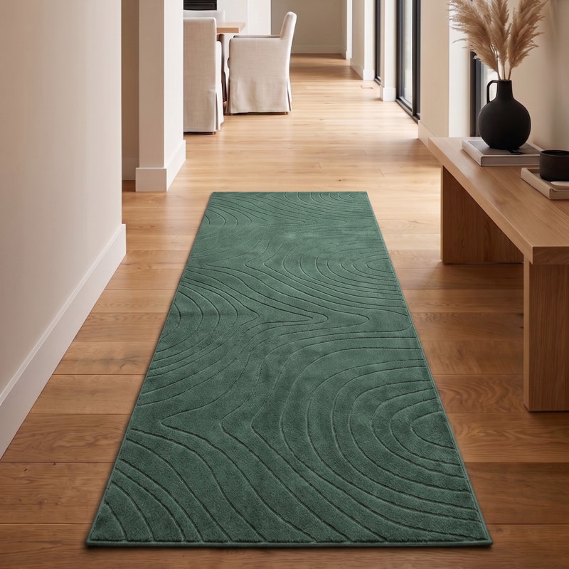 Somos Modern Machine Washable Area Rug, Runner 2'6" x 8', Forest