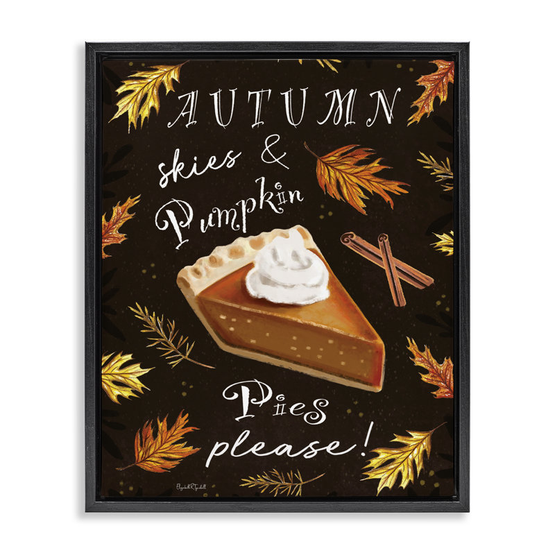 Cadre flottant Autumn Skies & Pumpkin Pies, design par Elizabeth Tyndall, Cadre flottant noir de jais, H 21 po x l 17 po