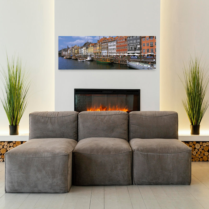 Art mural urbain urbain contemporain abstrait pacifique de Nyhavn, Danemark, H 16 po x l 48 po