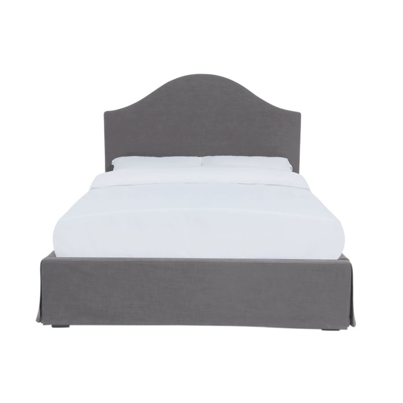Lit plateforme tapissier Samantha, Reine, Gris