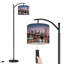 Lampe sur pied à arc avec abat-jour réglable Skyline inférieur New York Bridge
