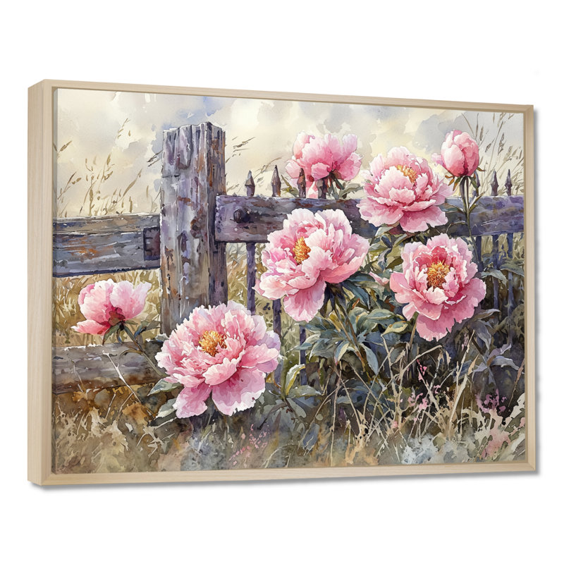 Pivoines de Purcell par The Farm Gate I - pivoines, art mural, H 12 po x l 20 po, Crème, crème