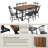 Sterling 67W Squire Trestle Dining Table With 6 High Back Spindle Dining Chairs-105299791-105299792