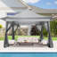 Pavillon de jardin portatif 12 po x 12 pi avec pavillon et moustiquaire pour l'extérieur-108586365